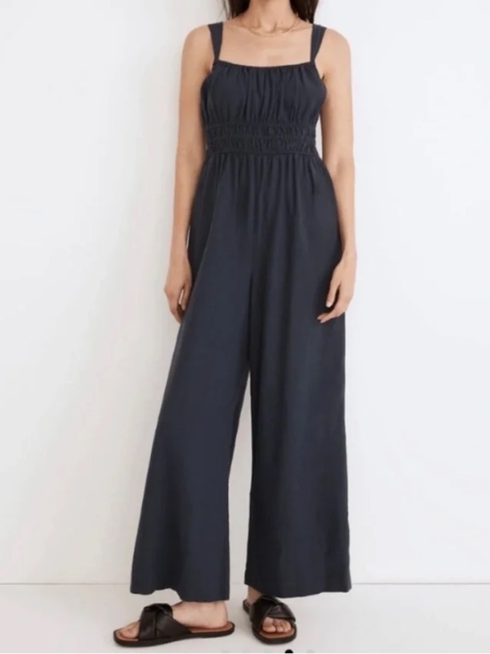Madewell Linen-Blend Sophie Tank Wide-Leg Jumpsuit size S
